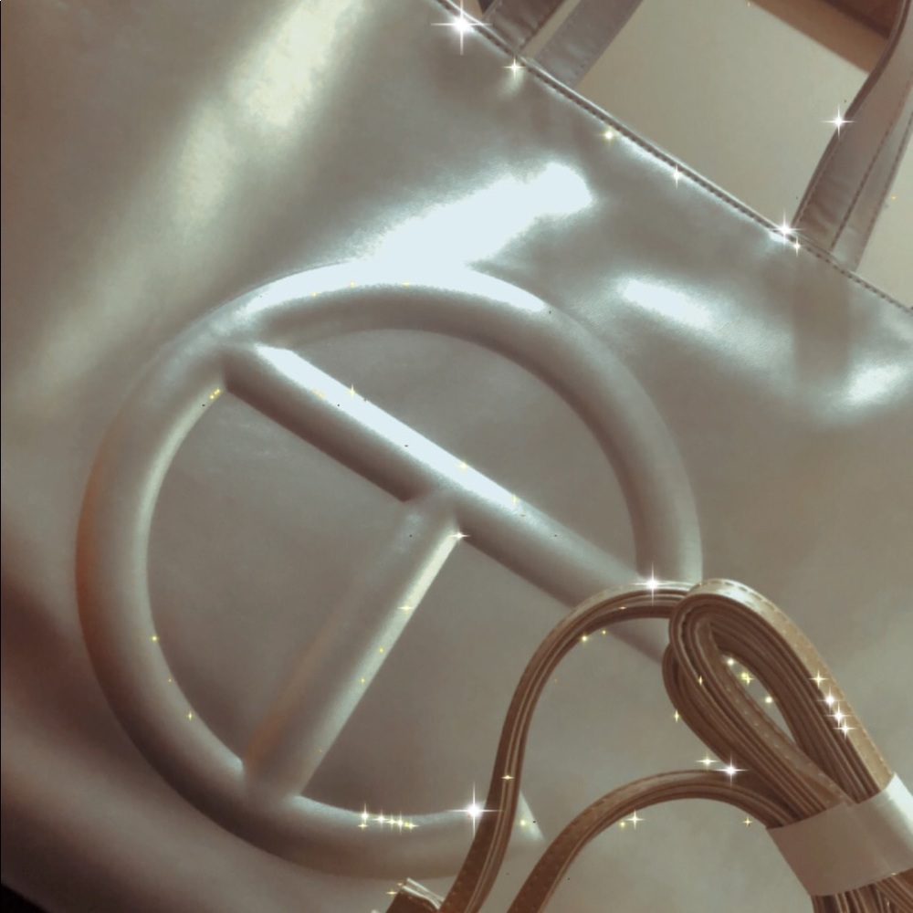 Large silver telfar bag